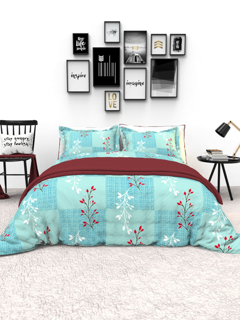 The White Moss Denmark Double bed 100% cotton bedsheet with 2 pillow covers